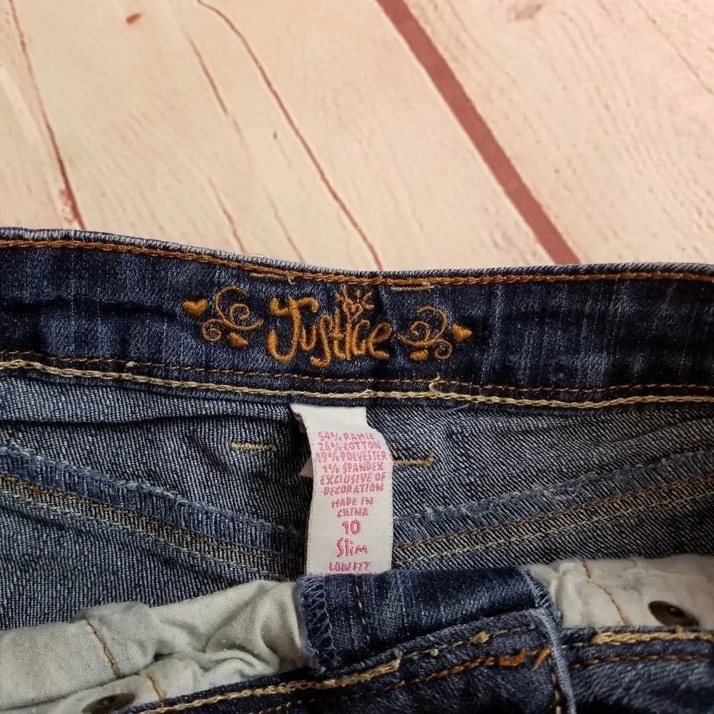 Justice denim shorts 8
